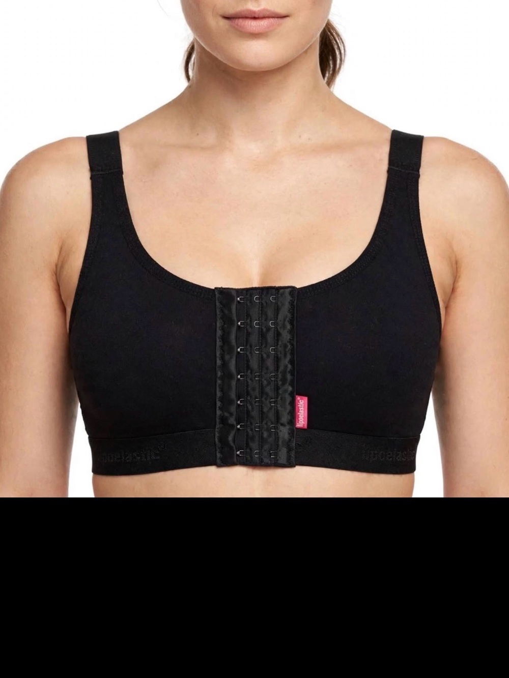 Front-Closure Black Support Bra